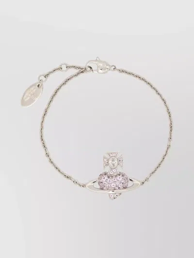 Vivienne Westwood Adjustable Crystal Chain Bracelet In Multi