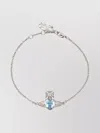 Vivienne Westwood Adjustable Length Gemstone Chain Bracelet In Neutral