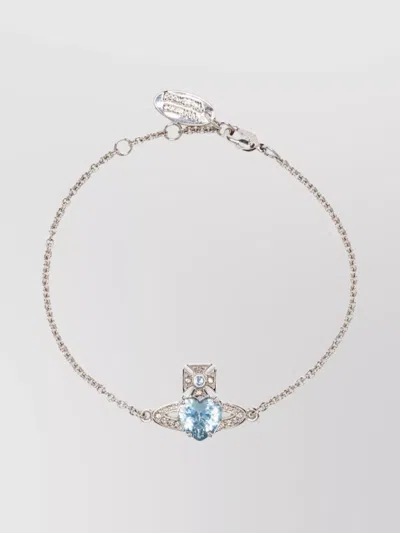 Vivienne Westwood Adjustable Length Gemstone Chain Bracelet In Neutral