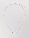 Vivienne Westwood Adjustable Pearl Necklace Orb Pendant In Gold