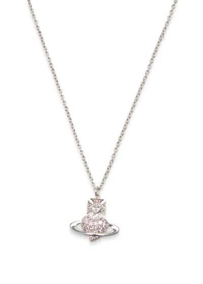 Vivienne Westwood Agnatha Bas Relief Orb Necklace In Metallic