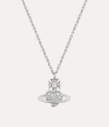Vivienne Westwood Agnatha Bas Relief Pendant Necklace Silver Cubic Zirconia Women In Silver