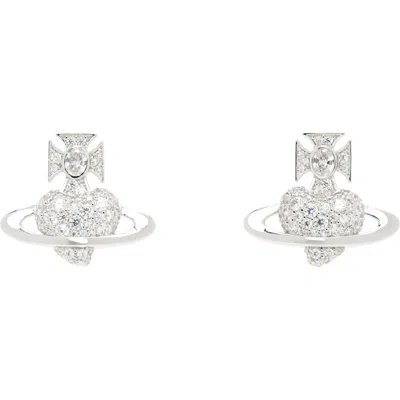 Vivienne Westwood Agnatha Earrings In P102 Platinum / Whit