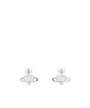 Vivienne Westwood Agnatha Heart Earrings In Gray