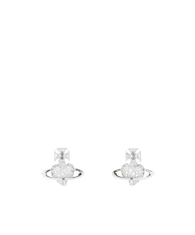 Vivienne Westwood Agnatha Heart Earrings In Gray