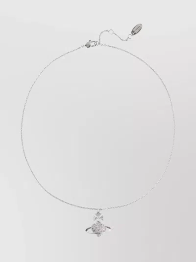 Vivienne Westwood Agnatha Pendant Necklace And Chain In Gray