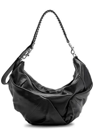 Vivienne Westwood Agnes Medium Leather Shoulder Bag In Black