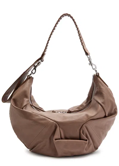 Vivienne Westwood Agnes Medium Leather Shoulder Bag In Gray