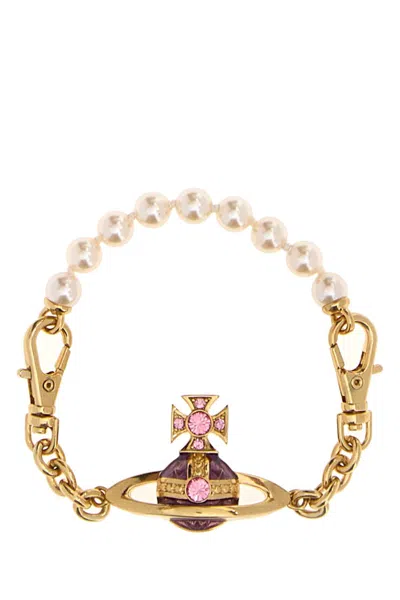 Vivienne Westwood Aida Bas Relief Bracelet In Gold