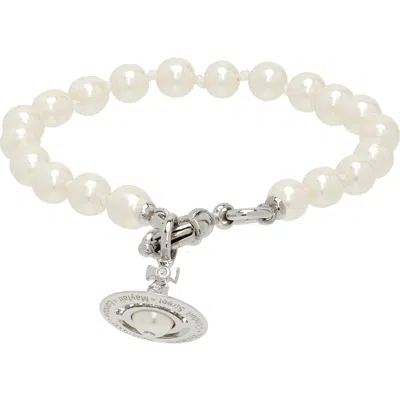 Vivienne Westwood Aleksa Bracelet In P226 Platinum / Crea