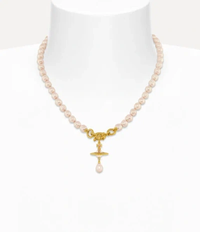 Vivienne Westwood Aleksa Necklace Gold-peach-pearl-vintage-rose-crystal Gold-peach-pearl-vintage-rose-crystal Women