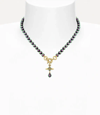 Vivienne Westwood Aleksa Necklace Gold-vitrail-medium-crystal-purple-pearl Gold-vitrail-medium-crystal-purple-pearl Wo