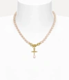 Vivienne Westwood Aleksa Necklace Goldpeach-pearl-vintage-rose-crystal Brass Women