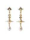 Vivienne Westwood Aleksa Orb-pearl Earrings In Brown