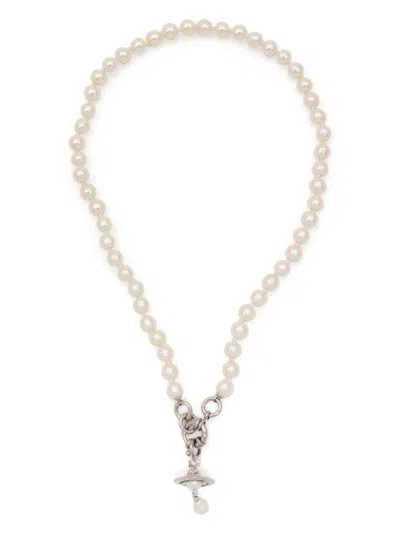 Vivienne Westwood Aleksa Pearl Necklace In White