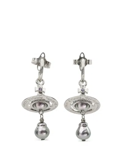Vivienne Westwood Aleksa Pearl-drop Earrings In Silver