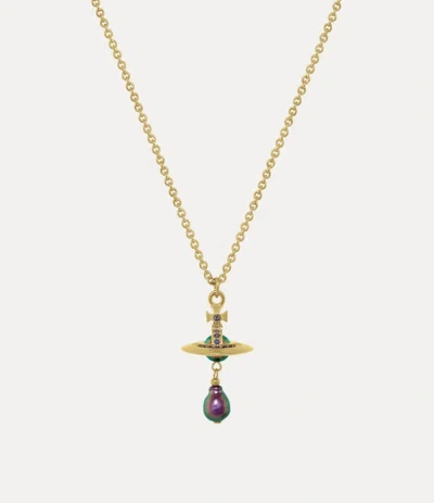 Vivienne Westwood Aleksa Pendant Necklace Gold-vitrail-medium-crystal-purple-pearl Gold-vitrail-medium-crystal-purple-