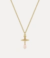 Vivienne Westwood Aleksa Pendant Necklace Goldpeach-pearl-vintage-rose-crystal Brass Women