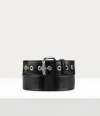 Vivienne Westwood Alex Belt Black Brass Unisex In Black