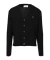Vivienne Westwood Black V Neck Cardigan With Orb Embroidery In Cotton And Cashmere In Black