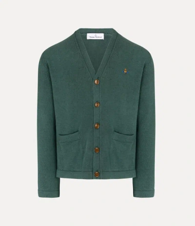 Vivienne Westwood Alex Cardigan Cashmere / Cotton Woodland L Men In Green