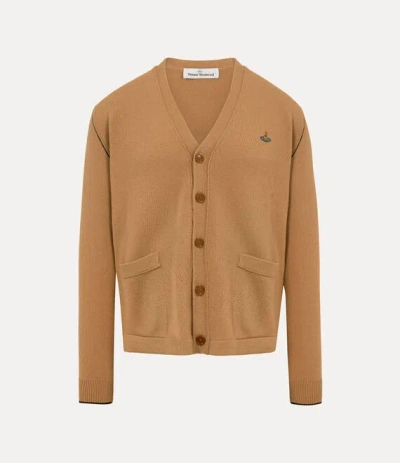 Vivienne Westwood Camel Wool Blend Alex Cardigan In Brown