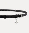 Vivienne Westwood Alex Charm Belt Vacchetta Leather Black One Size Women In Black