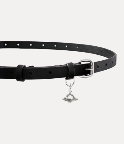 Vivienne Westwood Alex Charm Belt Vacchetta Leather Black One Size Women