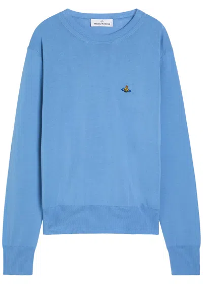 Vivienne Westwood Alex Fine-knit Cotton Jumper In Blue