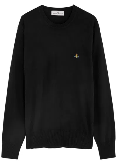 Vivienne Westwood Alex Logo Wool-blend Jumper In Black