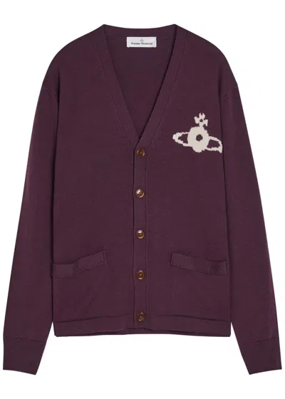 Vivienne Westwood Alex Cardigan Wool Dark-mahogany S Men In Burgundy