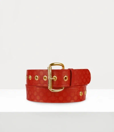 Vivienne Westwood Alex Polka Dot Belt In Red