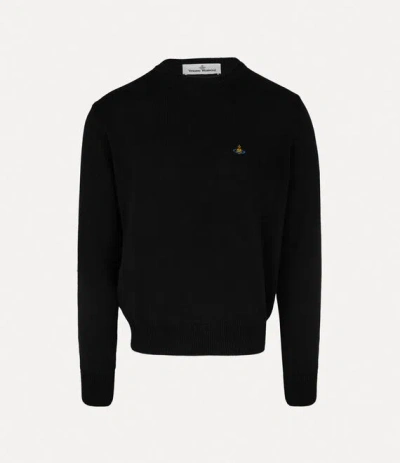 VIVIENNE WESTWOOD ALEX ROUND NECK SWEATER COTTON / CASHMERE BLACK L MEN