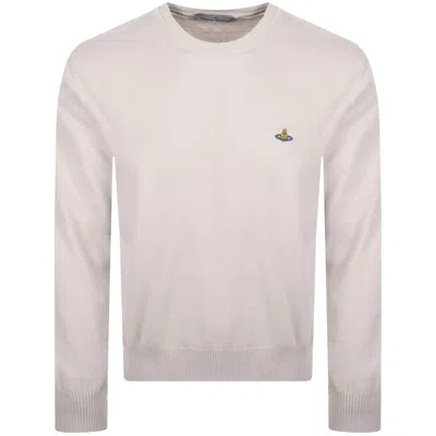 Vivienne Westwood Alex Round Neck Jumper Beige In White