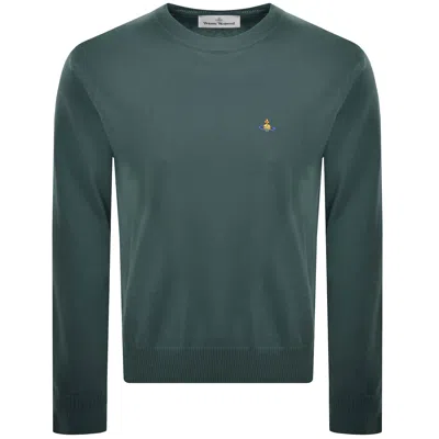 Vivienne Westwood Alex Round Neck Jumper Green In Brown