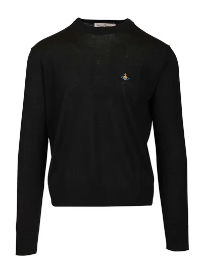 VIVIENNE WESTWOOD ALEX ROUND NECK KNITWEAR BLACK