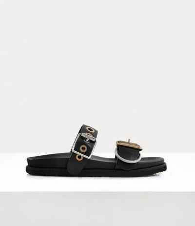 VIVIENNE WESTWOOD ALEX STUD SANDAL LEATHER BLACK 4-37 WOMEN