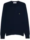 Vivienne Westwood Man Round Neck Wool / Cashmere Black Xxl Men In ブルー