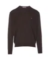 Vivienne Westwood Crewneck Sweater With Ribbed Cuffs And Hem In Brown