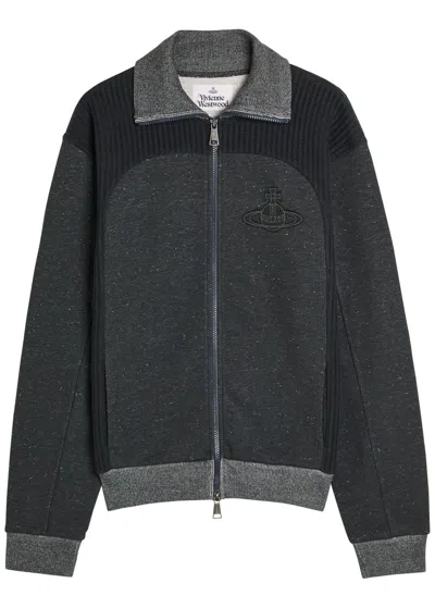 Vivienne Westwood Alien Panelled Cotton-blend Track Jacket In Gray