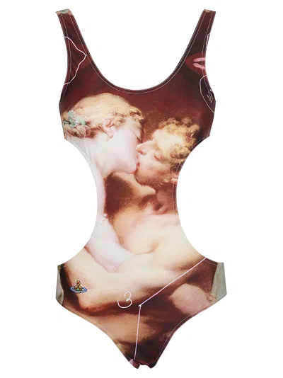 VIVIENNE WESTWOOD ALL-OVER PRINTED CUT-OUT DETAIL SWIMSUIT