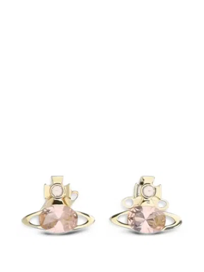 Vivienne Westwood Allie Crystal-embelishment Earrings In Gold