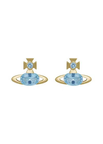 Vivienne Westwood Allie Crystal-embellished Orb Stud Earrings In Blue