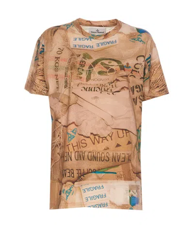 Vivienne Westwood Crew Neck Graphic Print Regular Fit Top In Brown