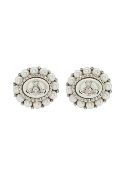 Vivienne Westwood Amaya Faux Pearl Stud Earrings In Metallic