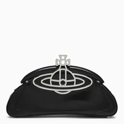 Vivienne Westwood Amber Black Leather Clutch Bag