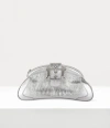 Vivienne Westwood Amber Clutch Metallic Crinkle Silver In Silver