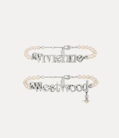 Vivienne Westwood Amelia Bracelet Silver Glass Pearls Women
