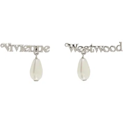 Vivienne Westwood Amelia Earrings In P118 Platinum / Crea