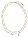 Vivienne Westwood Double Strand Pearl Bead Necklace Adjustable In Neutral